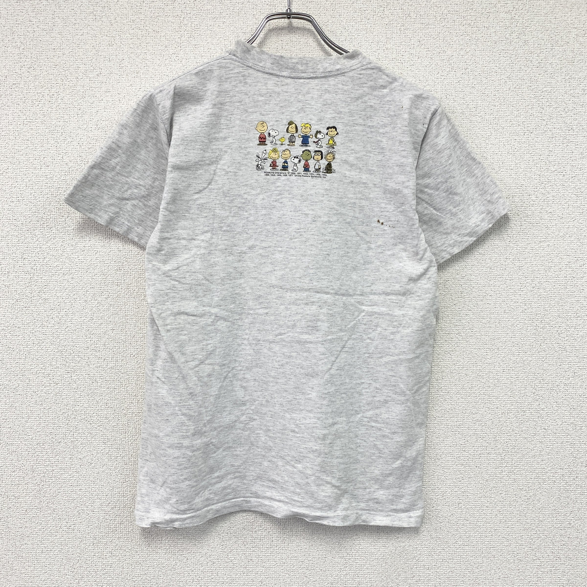 LOGOTEL　PEANUTS　ピーナッツ　半袖プリントTシャツ　シングルステッチ　ヴィンテージ　霜降りグレー　Mサイズ　古着
