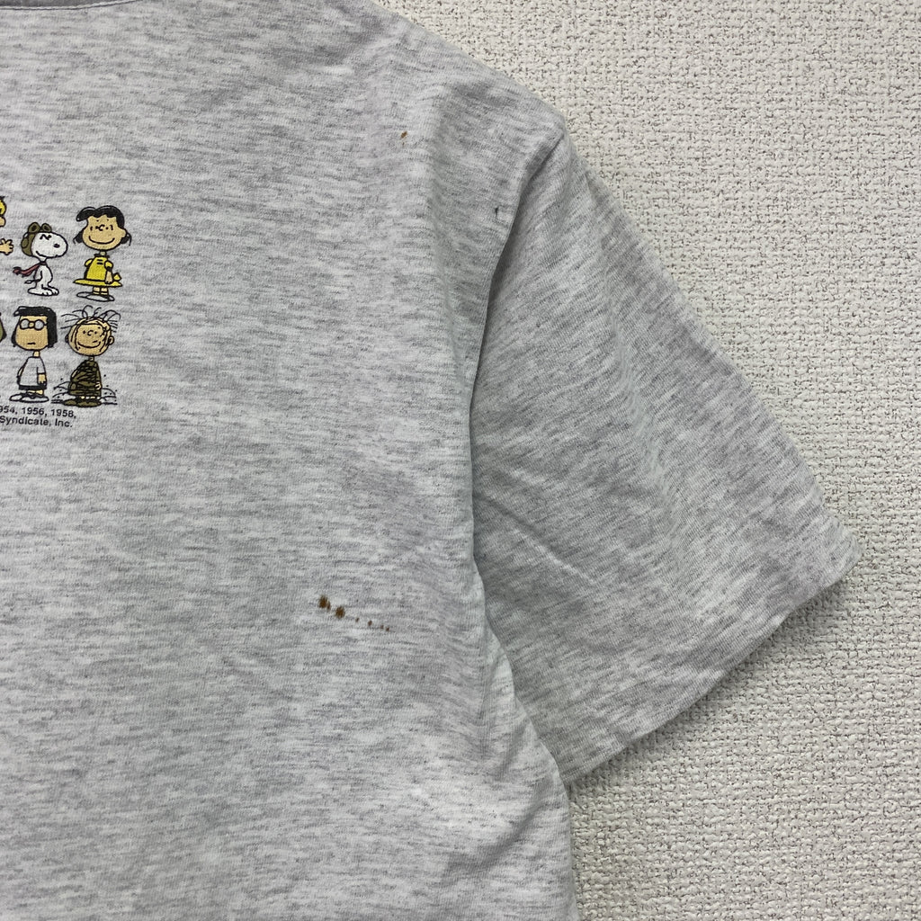 LOGOTEL　PEANUTS　ピーナッツ　半袖プリントTシャツ　シングルステッチ　ヴィンテージ　霜降りグレー　Mサイズ　古着