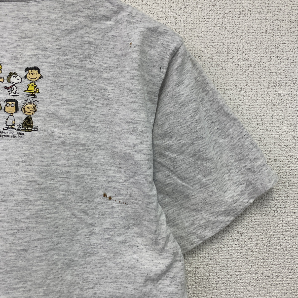 LOGOTEL　PEANUTS　ピーナッツ　半袖プリントTシャツ　シングルステッチ　ヴィンテージ　霜降りグレー　Mサイズ　古着