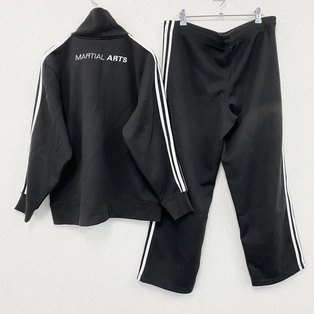adidas　アディダス　ジャージセットアップ　トラックジャケット　トラックパンツ　黒　ブラック　Mサイズ　古着
