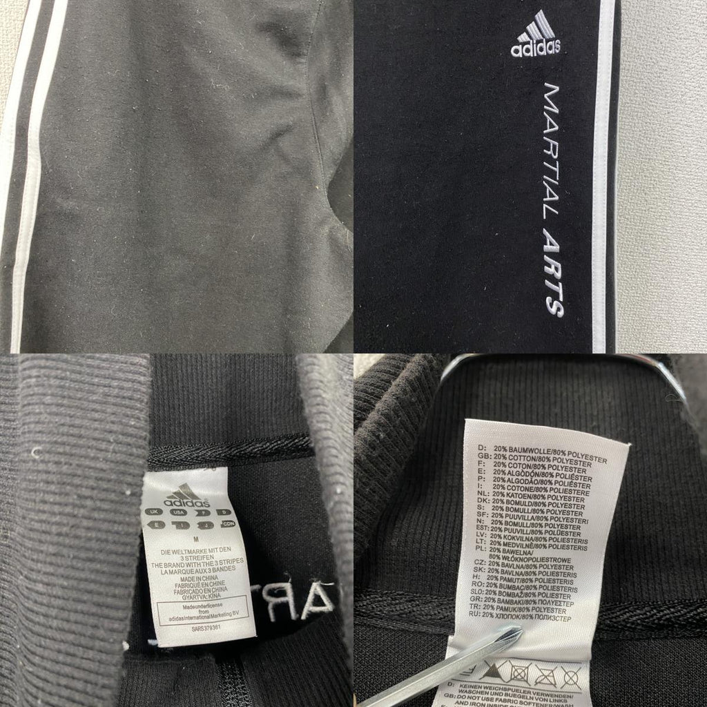 adidas　アディダス　ジャージセットアップ　トラックジャケット　トラックパンツ　黒　ブラック　Mサイズ　古着