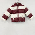 POLO RALPH LAUREN　ラルフローレン　ダウンジャケット　リバーシブル　ボーダー柄　赤　レッド　白　ホワイト　古着