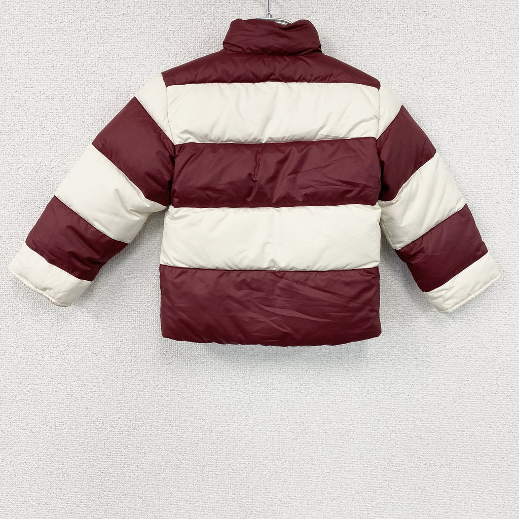 POLO RALPH LAUREN　ラルフローレン　ダウンジャケット　リバーシブル　ボーダー柄　赤　レッド　白　ホワイト　古着