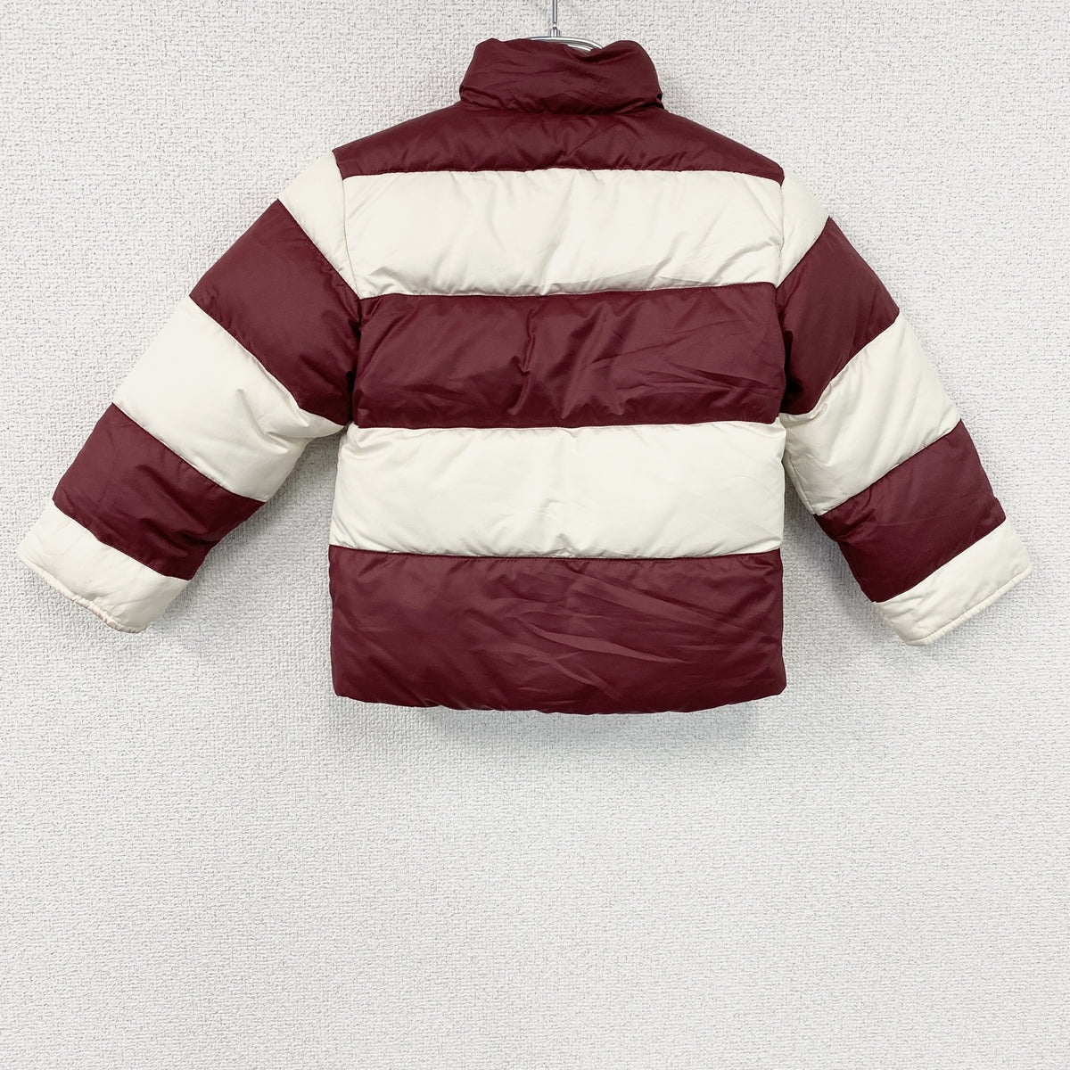 POLO RALPH LAUREN　ラルフローレン　ダウンジャケット　リバーシブル　ボーダー柄　赤　レッド　白　ホワイト　古着