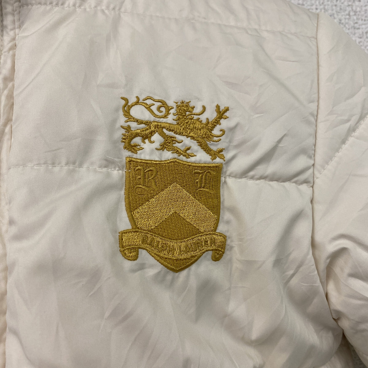 POLO RALPH LAUREN　ラルフローレン　ダウンジャケット　リバーシブル　ボーダー柄　赤　レッド　白　ホワイト　古着