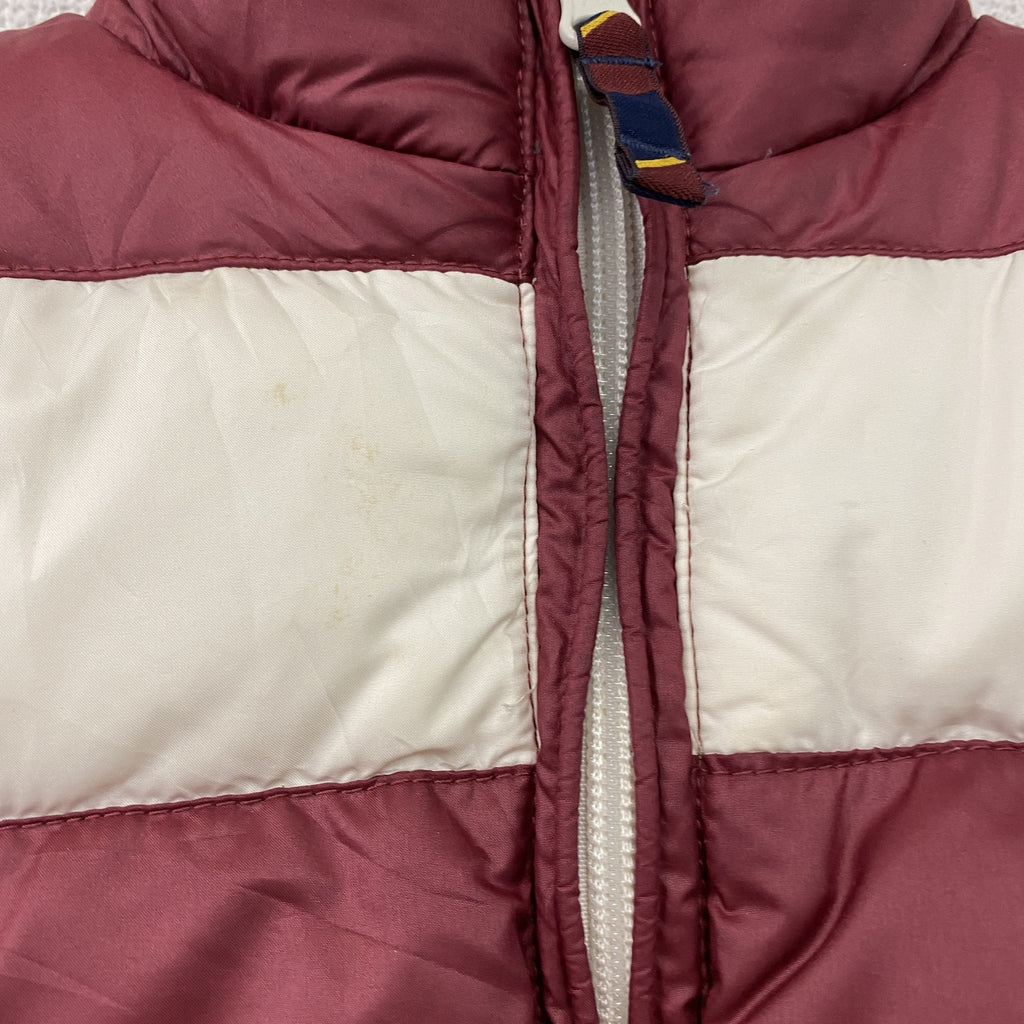 POLO RALPH LAUREN　ラルフローレン　ダウンジャケット　リバーシブル　ボーダー柄　赤　レッド　白　ホワイト　古着