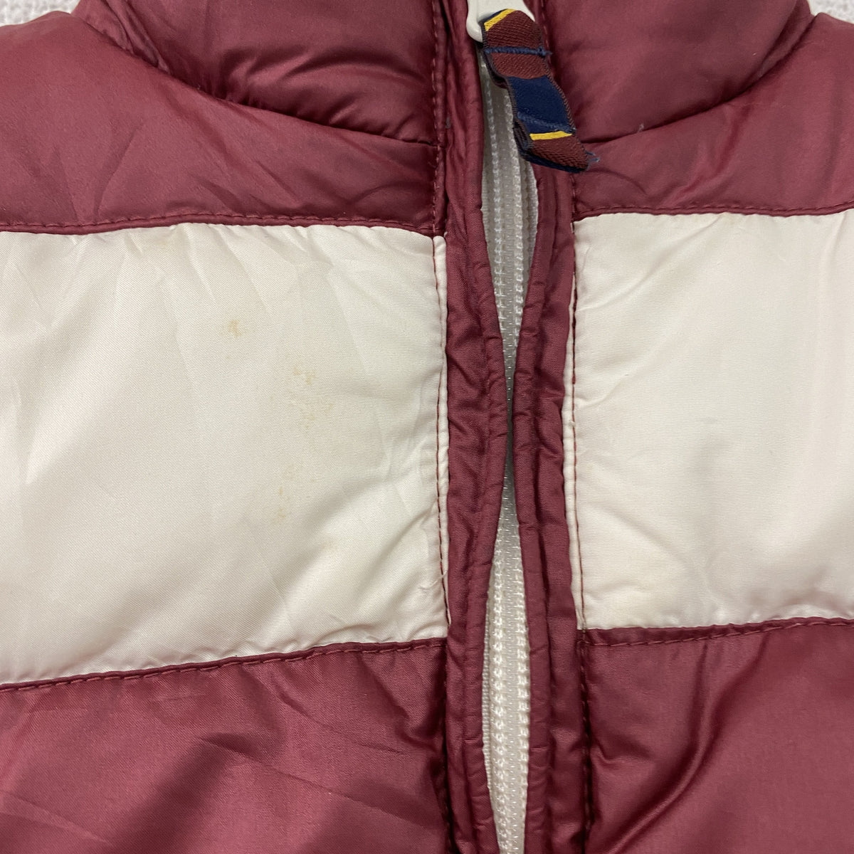 POLO RALPH LAUREN　ラルフローレン　ダウンジャケット　リバーシブル　ボーダー柄　赤　レッド　白　ホワイト　古着