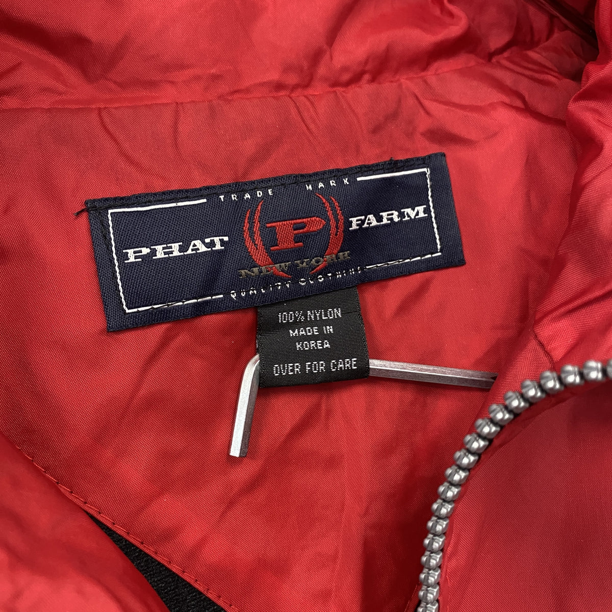 PHAT FARM　ファットファーム　フルジップナイロンパーカー　赤　レッド　古着
