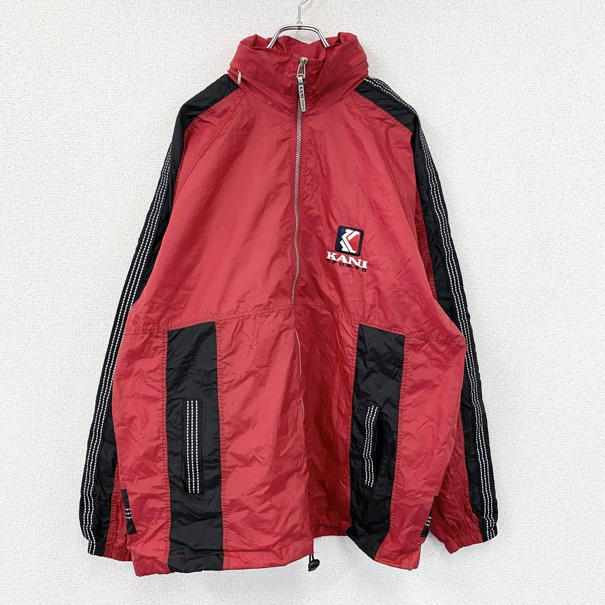 KARL KANI　カールカナイ　フルジップジャケット　赤　レッド　Lサイズ　古着