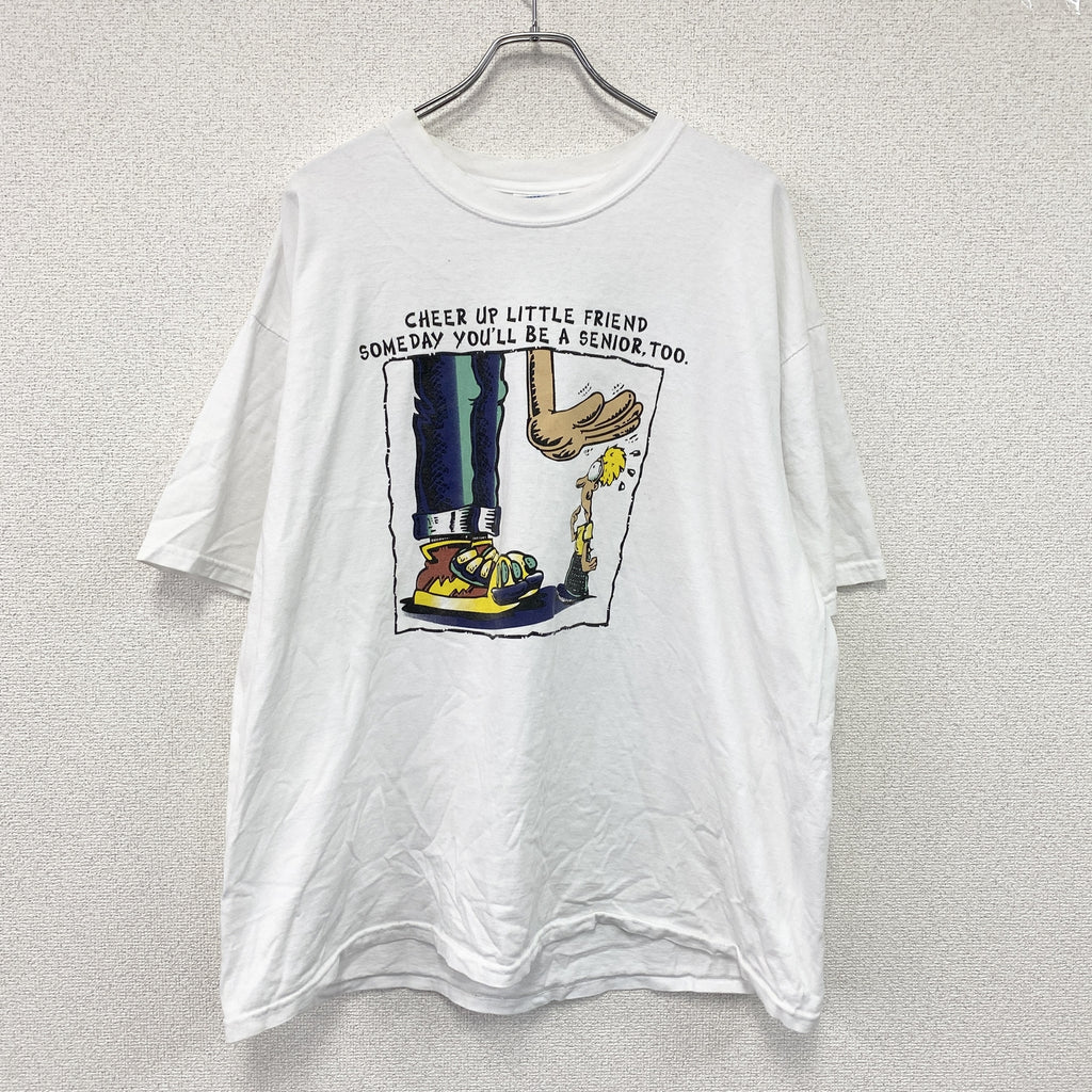 GILDAN　ギルダン　半袖プリントTシャツ　白　ホワイト　2XLサイズ　古着