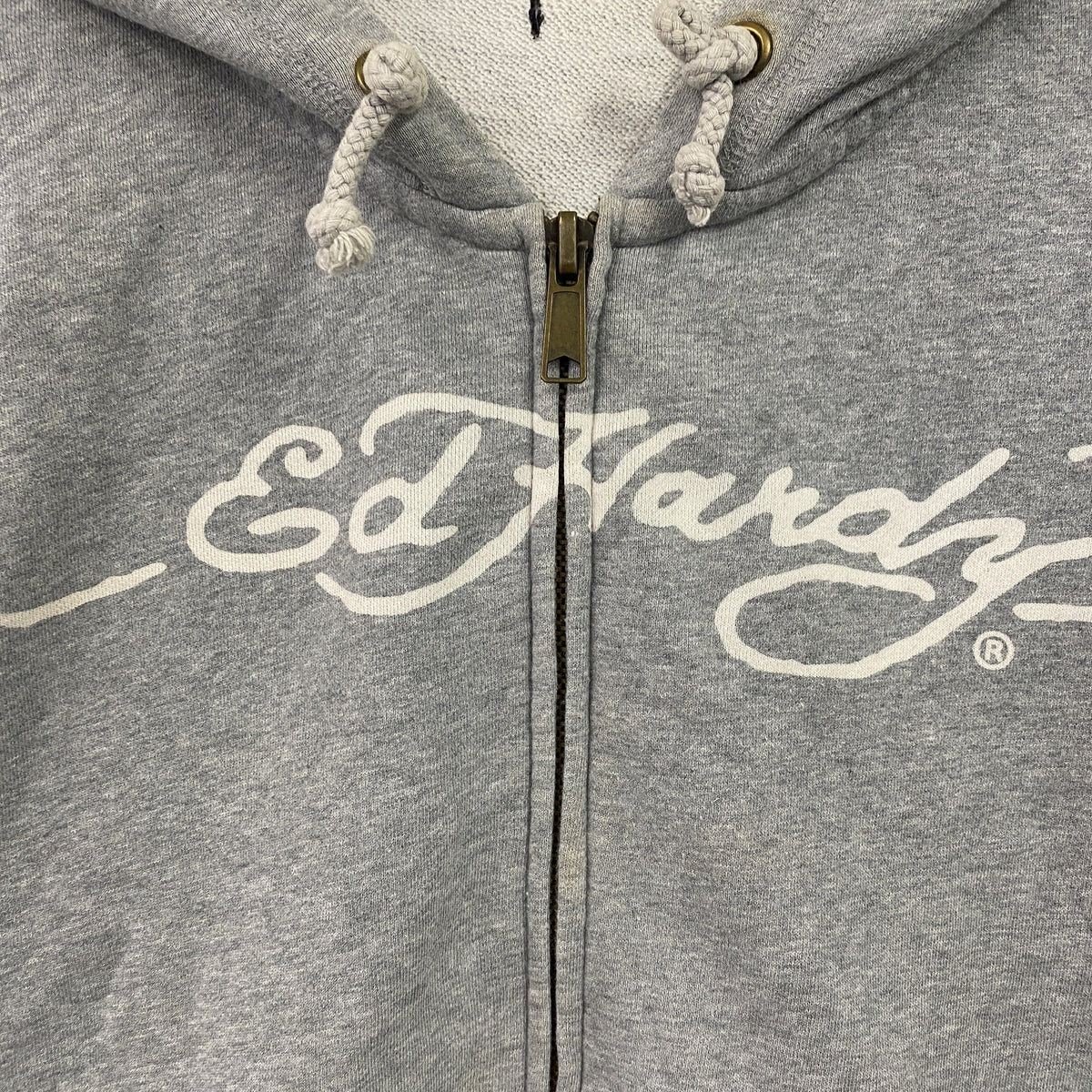 Ed Hardy　エドハーディー　フルジップスウェットパーカー/フーディー　グレー　古着