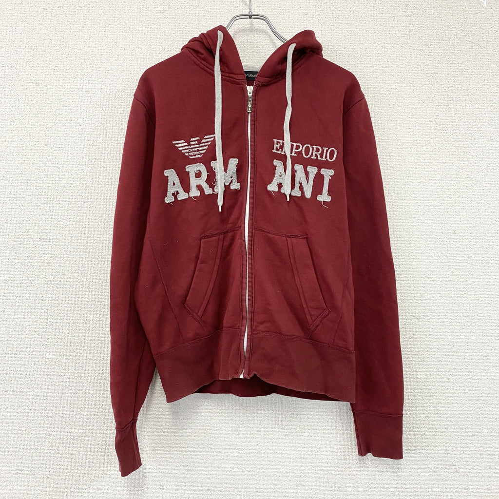 EMPORIO ARMANI　エンポリオアルマーニ　フルジップスウェットパーカー/フーディー　赤　レッド　古着