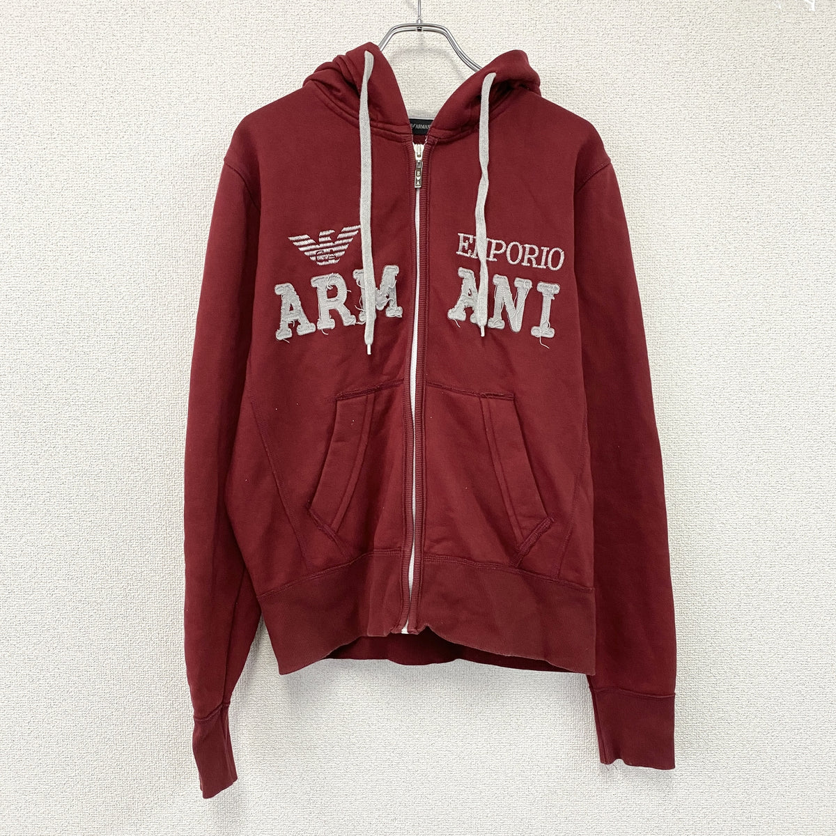 EMPORIO ARMANI　エンポリオアルマーニ　フルジップスウェットパーカー/フーディー　赤　レッド　古着
