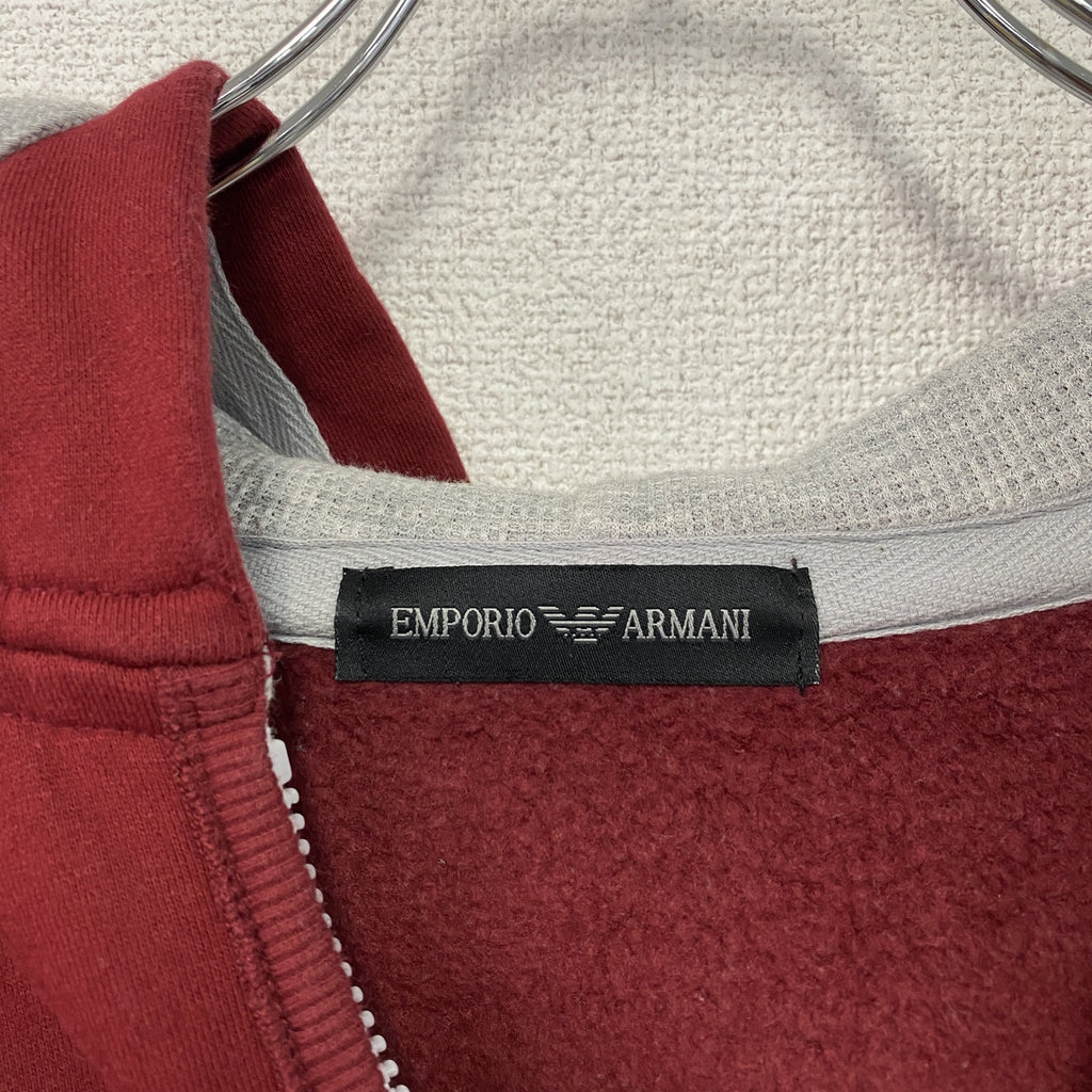 EMPORIO ARMANI　エンポリオアルマーニ　フルジップスウェットパーカー/フーディー　赤　レッド　古着