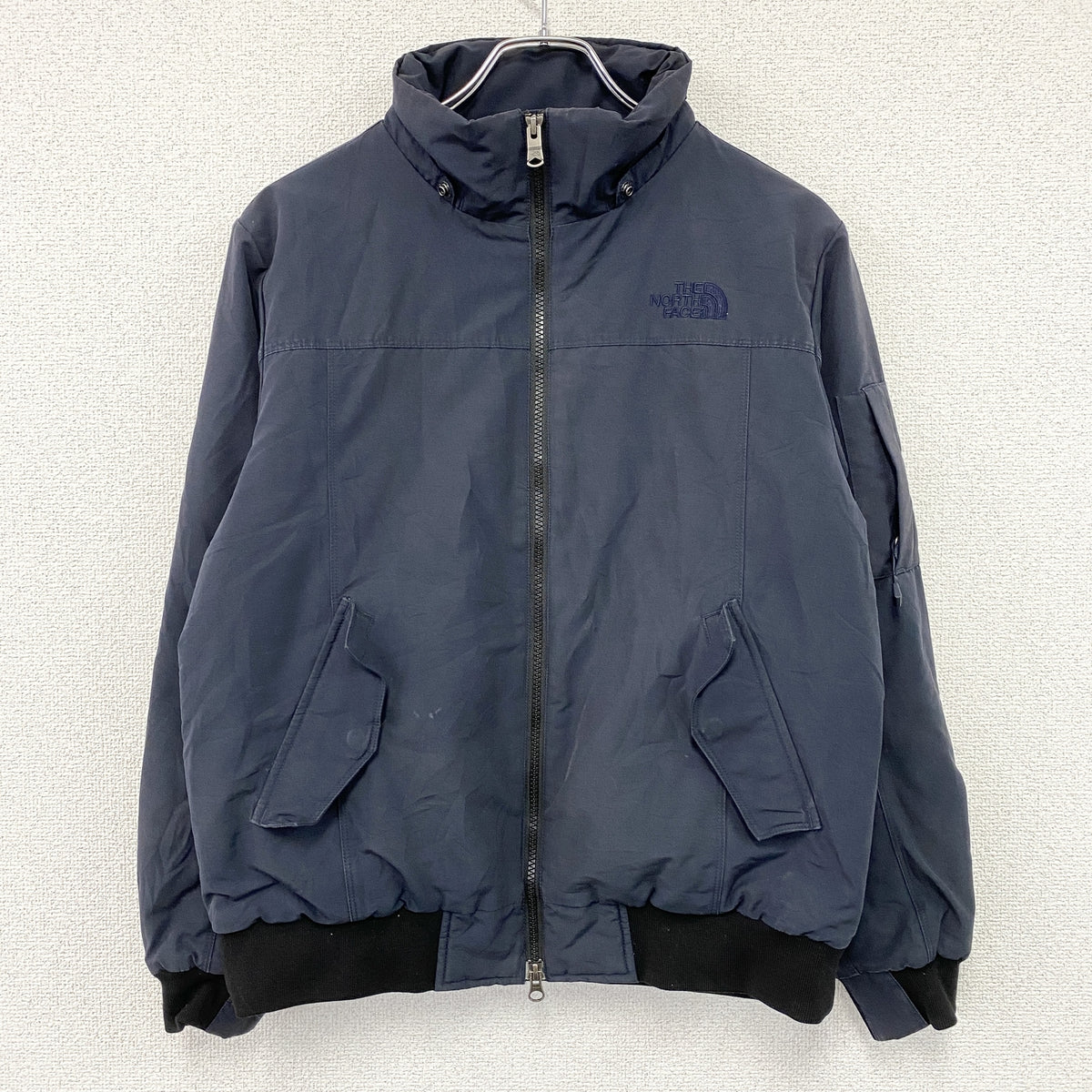 THE NORTH FACE　ノースフェイス　フルジップブルゾン　紺　ネイビー　Sサイズ メンズ ポリエステル コットン 古着