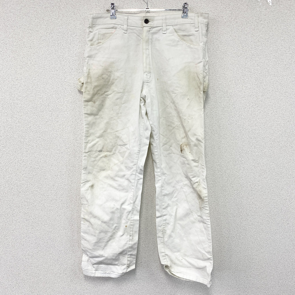 Dickies　ディッキーズ　ペインターパンツ　ジップフライ　白　ホワイト　W34サイズ　古着