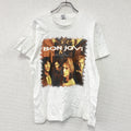 FRUIT OF THE LOOM　BON JOVI　ボンジョビ　半袖プリントTシャツ　バンT　シングルステッチ　ヴィンテージ　白　ホワイト　Mサイズ　古着