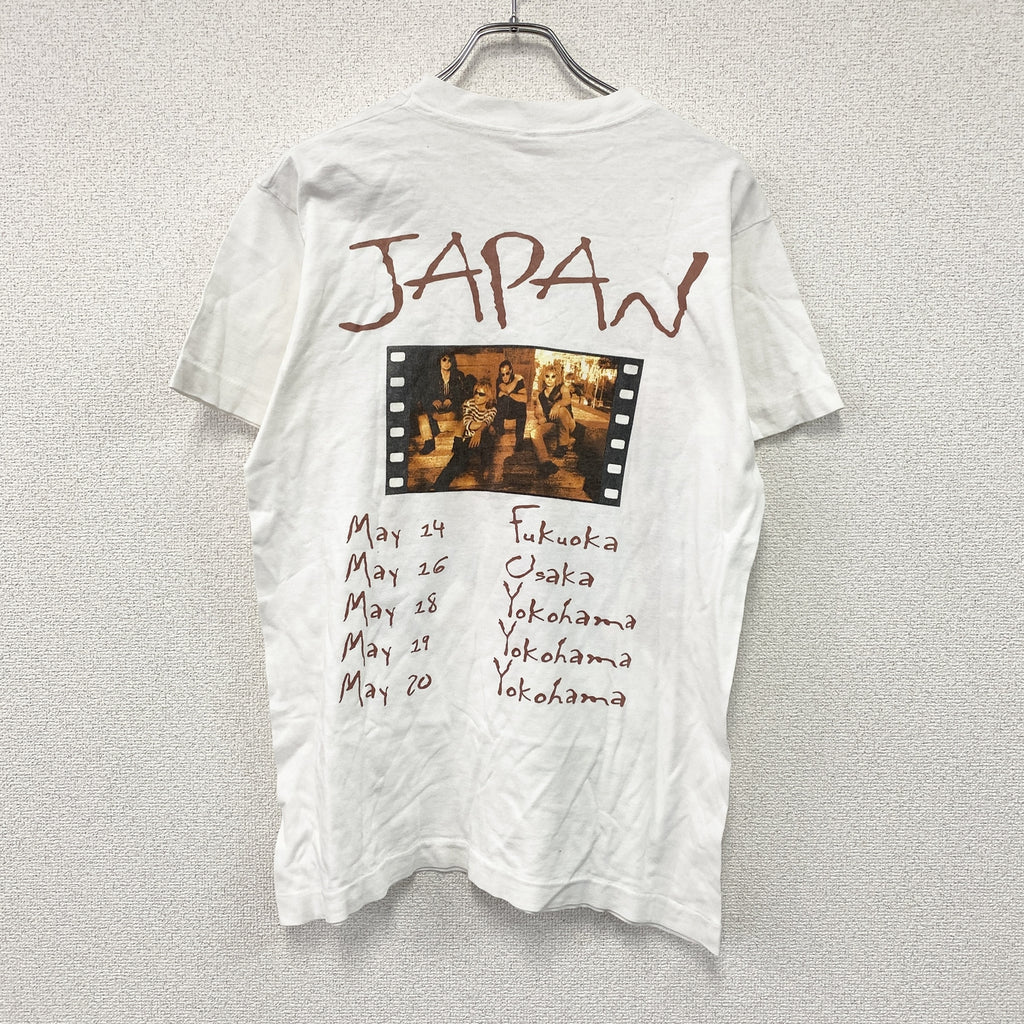 FRUIT OF THE LOOM　BON JOVI　ボンジョビ　半袖プリントTシャツ　バンT　シングルステッチ　ヴィンテージ　白　ホワイト　Mサイズ　古着