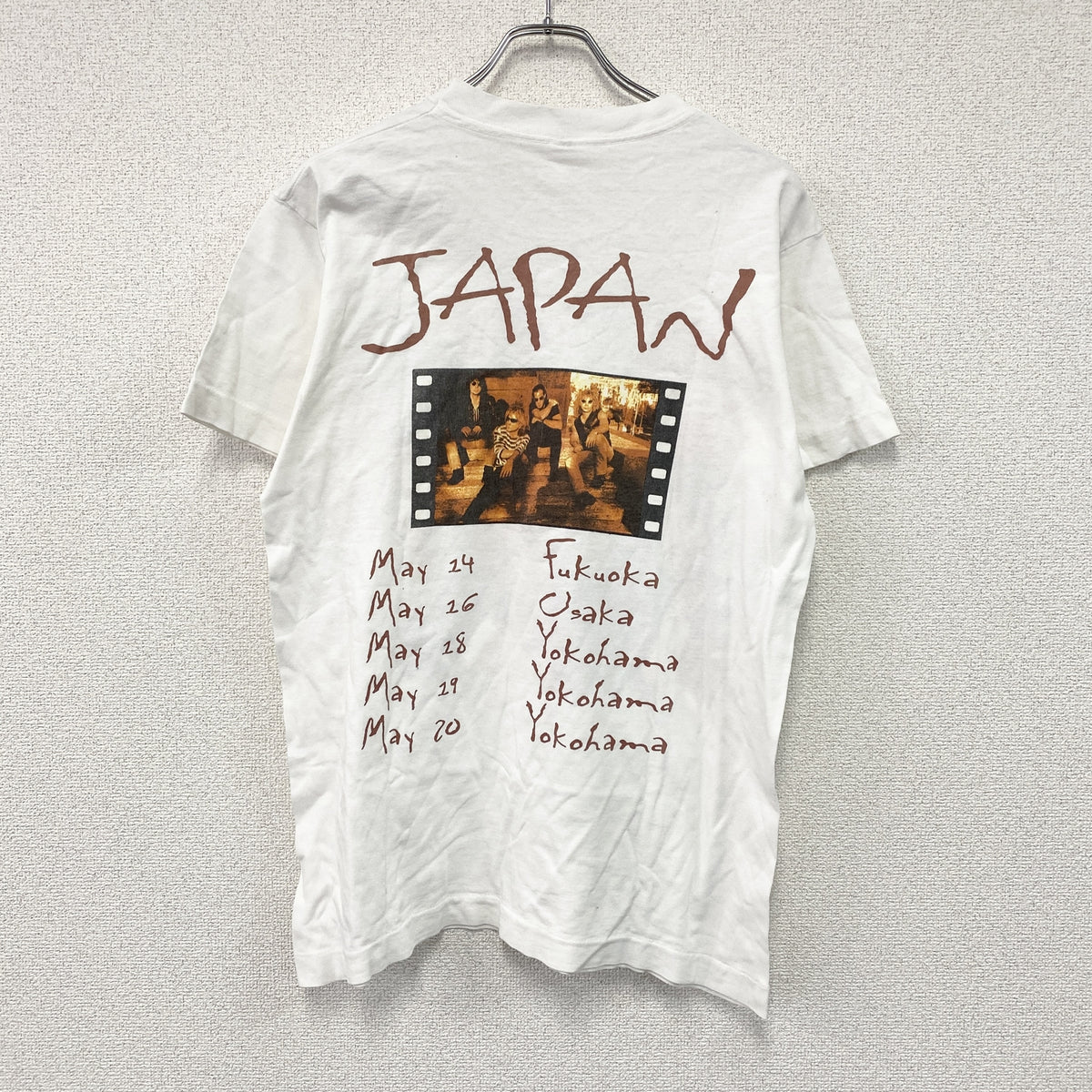 FRUIT OF THE LOOM　BON JOVI　ボンジョビ　半袖プリントTシャツ　バンT　シングルステッチ　ヴィンテージ　白　ホワイト　Mサイズ　古着