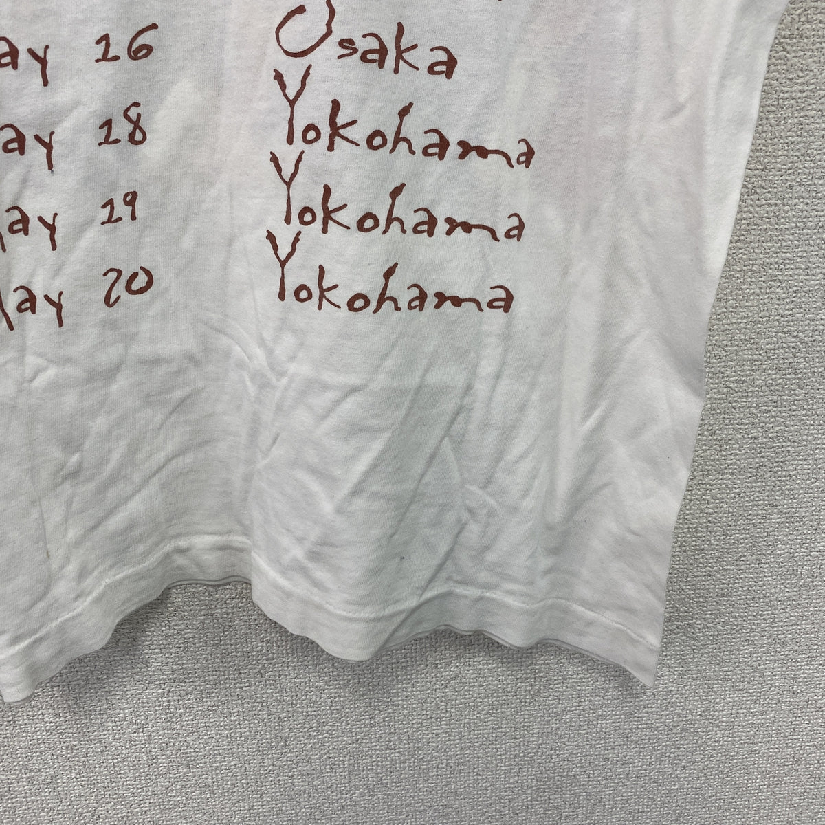 FRUIT OF THE LOOM　BON JOVI　ボンジョビ　半袖プリントTシャツ　バンT　シングルステッチ　ヴィンテージ　白　ホワイト　Mサイズ　古着