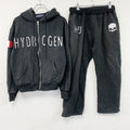 HYDROGEN　ハイドロゲン　セットアップ　フルジップスウェッパーカー/フーディー　スウェットパンツ　黒　ブラック　XLサイズ　古着