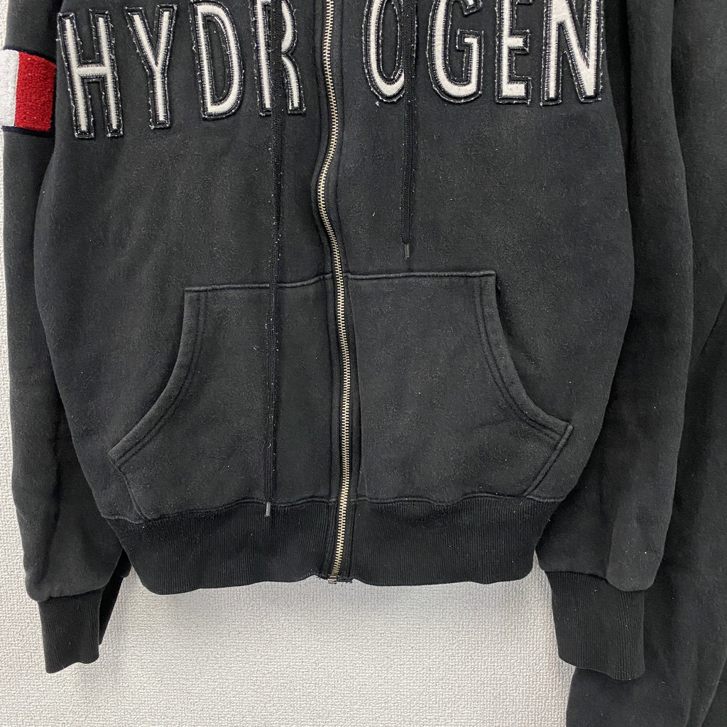 HYDROGEN　ハイドロゲン　セットアップ　フルジップスウェッパーカー/フーディー　スウェットパンツ　黒　ブラック　XLサイズ　古着