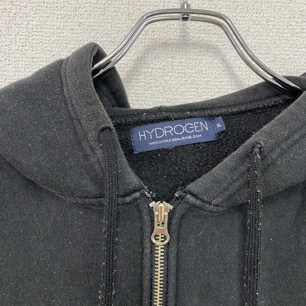 HYDROGEN　ハイドロゲン　セットアップ　フルジップスウェッパーカー/フーディー　スウェットパンツ　黒　ブラック　XLサイズ　古着