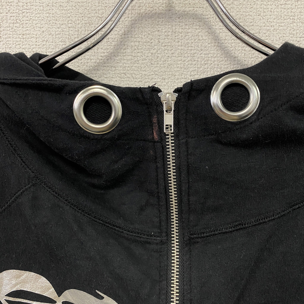 d.i.a.　ダイア　フルジップロングスウェットパーカー/フーディー　黒　ブラック　Fサイズ　古着