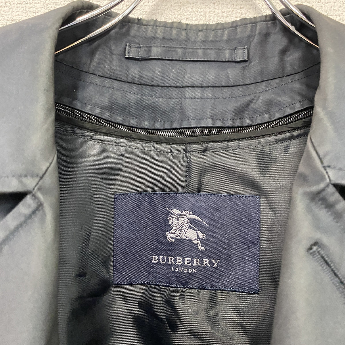 BURBERRY　バーバリー　ステンカラーコート　バルマカンコート　黒　ブラック　古着
