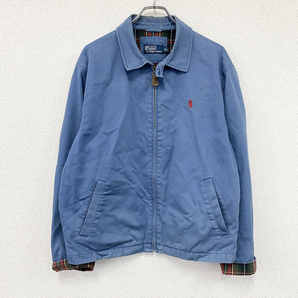 Polo by Ralph Lauan　ラルフローレン　スイングトップ　刺ロゴ　青　ブルー　Lサイズ　古着