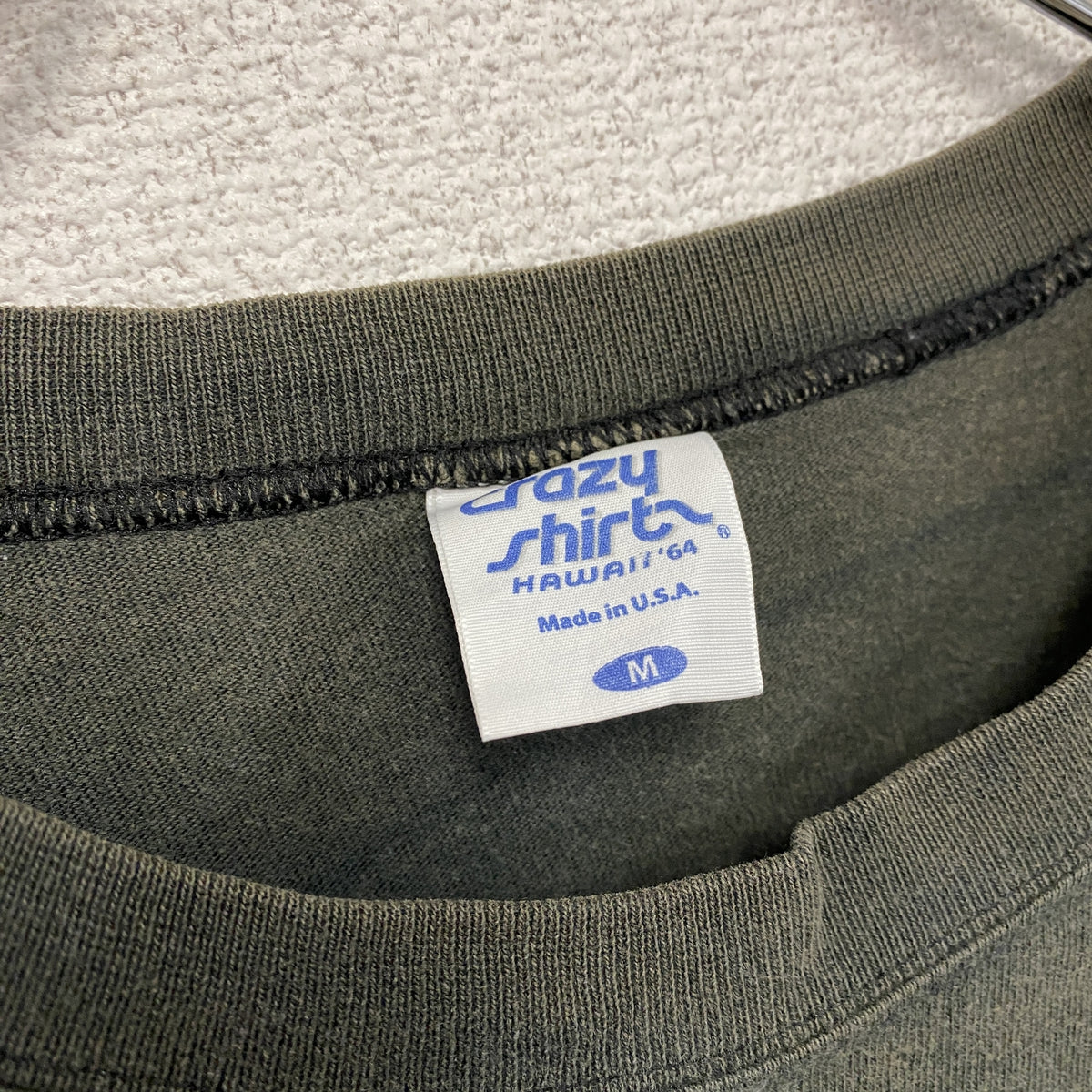 Crazy shirt　半袖プリントTシャツ　黒　ブラック　Mサイズ カットソー メンズ コットン 古着