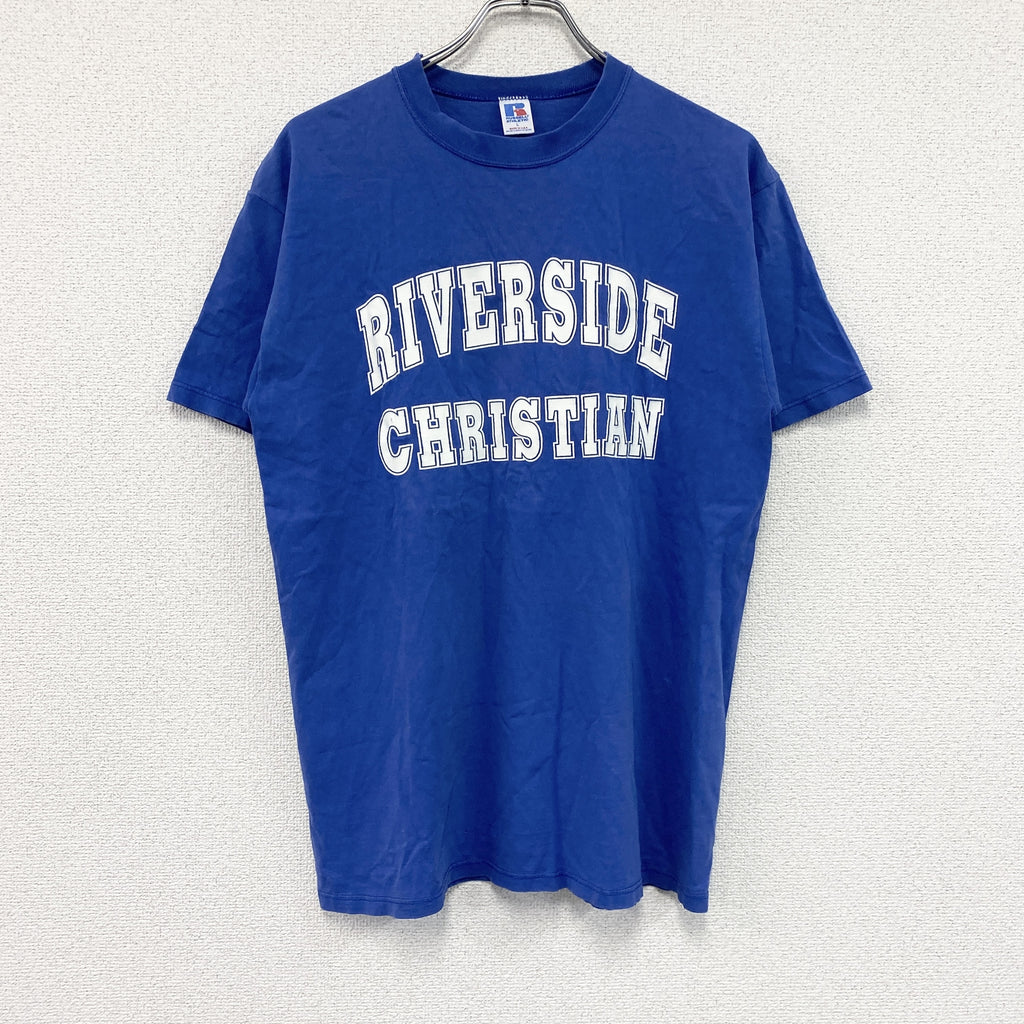 RUSSELL ATHLETIC　ラッセルアスレチック　半袖プリントTシャツ　青　ブルー　Lサイズ　古着