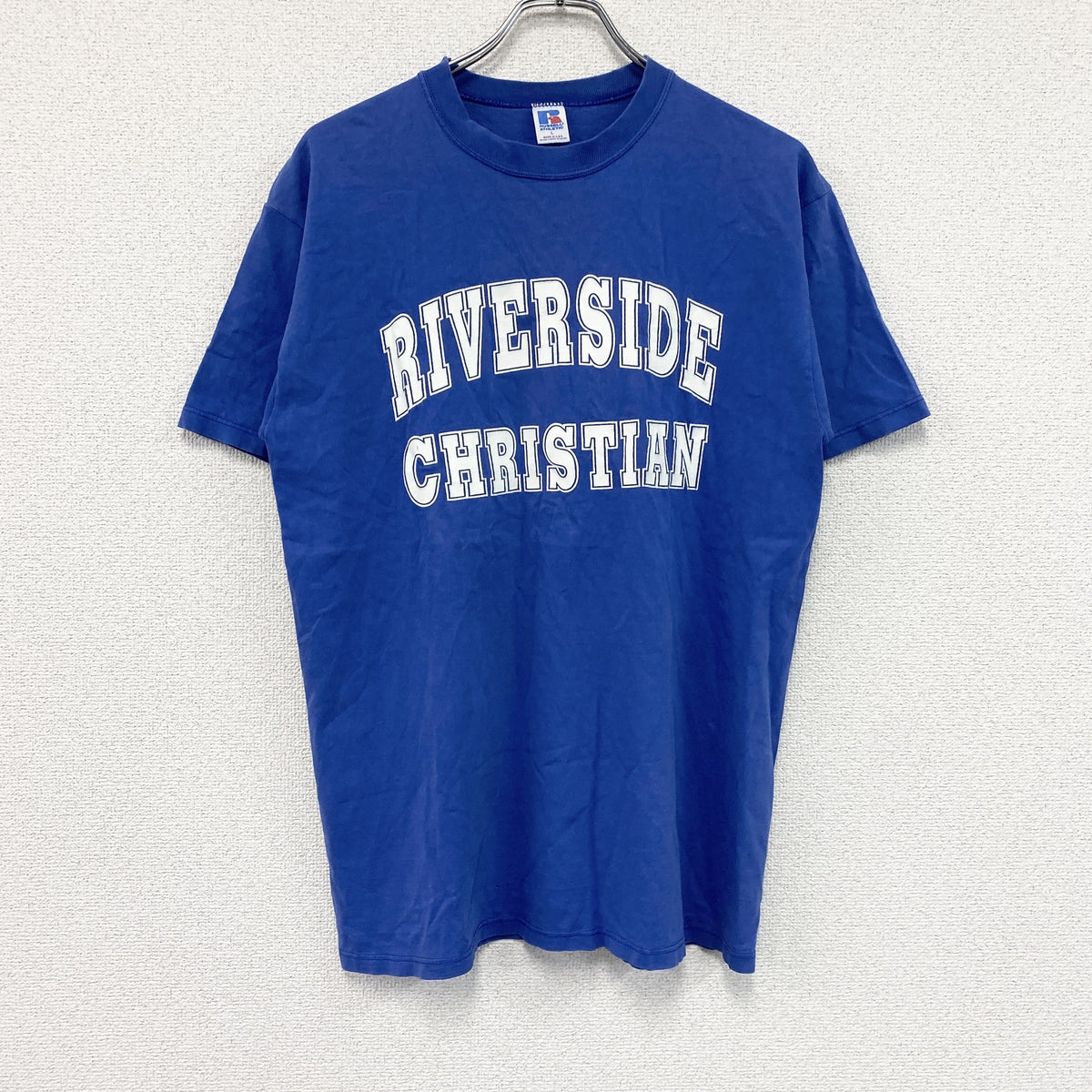 RUSSELL ATHLETIC　ラッセルアスレチック　半袖プリントTシャツ　青　ブルー　Lサイズ　古着