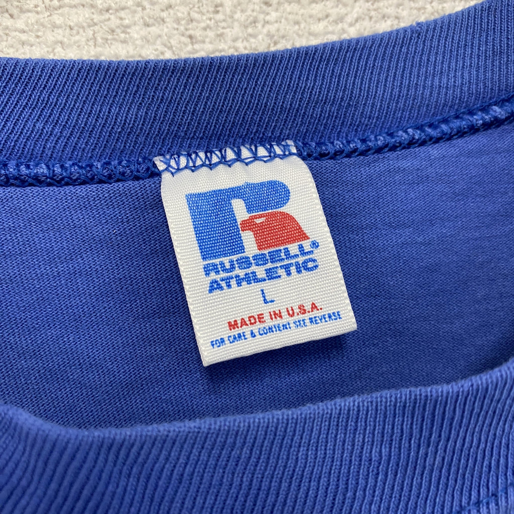 RUSSELL ATHLETIC　ラッセルアスレチック　半袖プリントTシャツ　青　ブルー　Lサイズ　古着