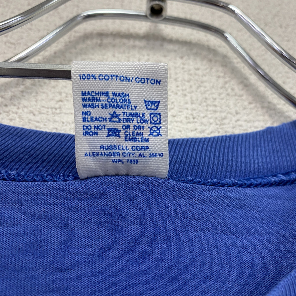 RUSSELL ATHLETIC　ラッセルアスレチック　半袖プリントTシャツ　青　ブルー　Lサイズ　古着