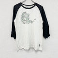 Columbia　コロンビア　長袖Tシャツ/ロンT　ラグラン　白　ホワイト　　黒　ブラック　Lサイズ　古着