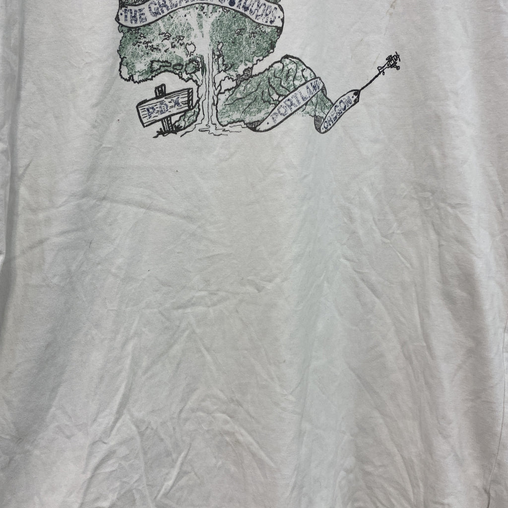 Columbia　コロンビア　長袖Tシャツ/ロンT　ラグラン　白　ホワイト　　黒　ブラック　Lサイズ　古着