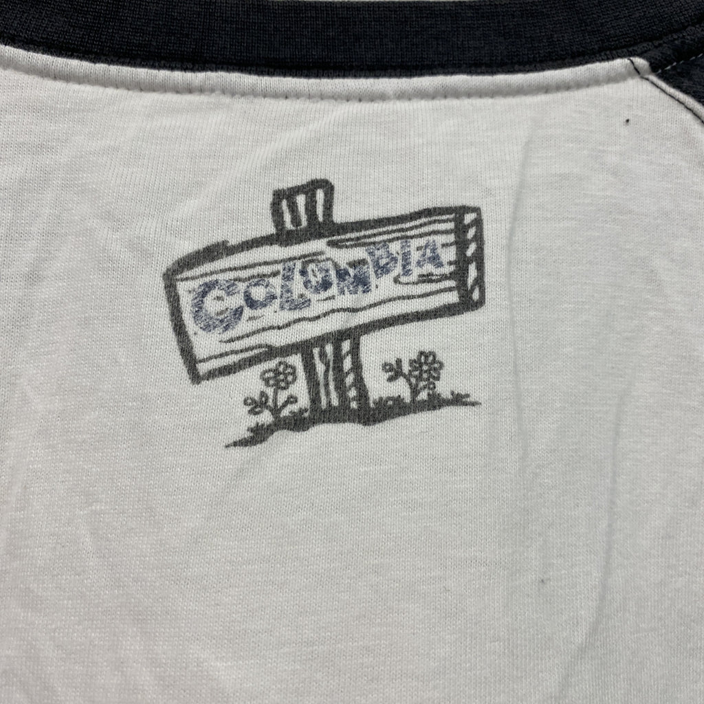 Columbia　コロンビア　長袖Tシャツ/ロンT　ラグラン　白　ホワイト　　黒　ブラック　Lサイズ　古着