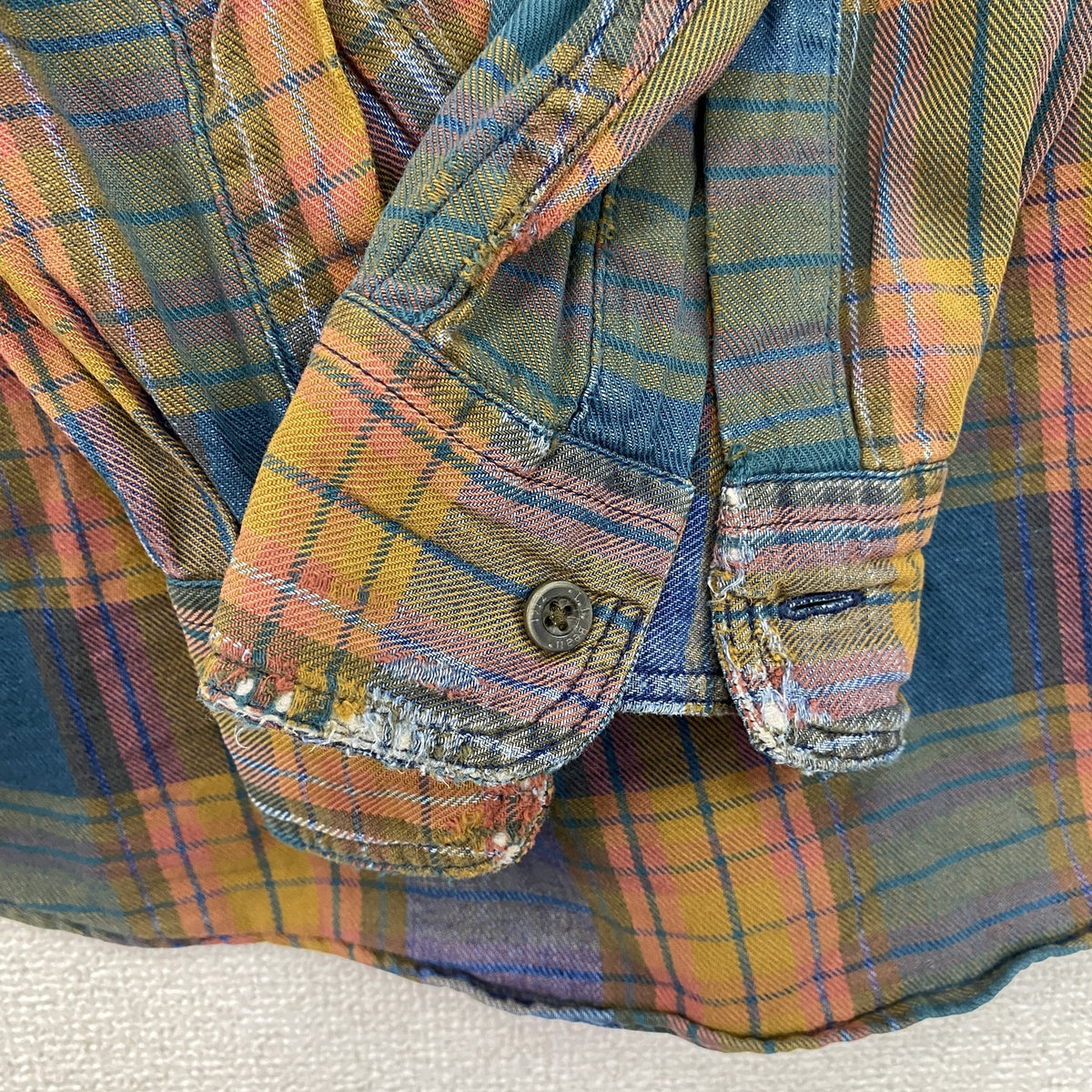 L.L.Bean　エルエルビーン　長袖ボタンダウンシャツ　チェック柄　マルチカラー　黄色　イエロー　MLサイズ　古着