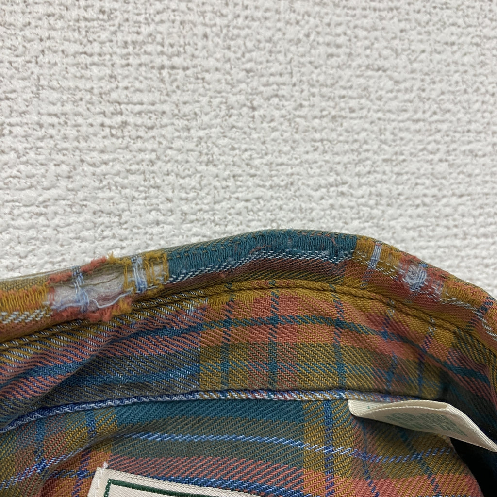 L.L.Bean　エルエルビーン　長袖ボタンダウンシャツ　チェック柄　マルチカラー　黄色　イエロー　MLサイズ　古着
