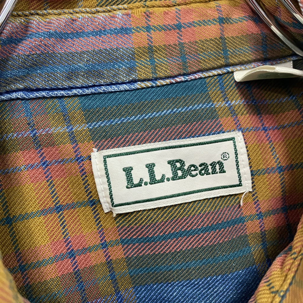 L.L.Bean　エルエルビーン　長袖ボタンダウンシャツ　チェック柄　マルチカラー　黄色　イエロー　MLサイズ　古着