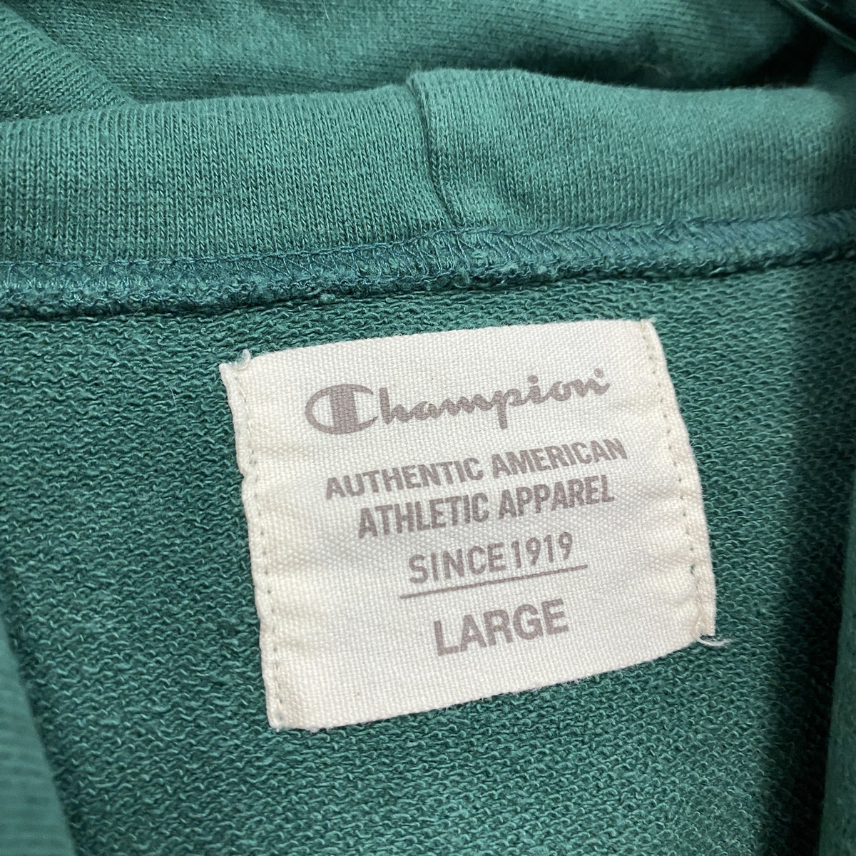 Champion　チャンピオン　スウェットパーカー/フーディー　緑　グリーン　Lサイズ トレーナー スウェットトップス フード付き 古着