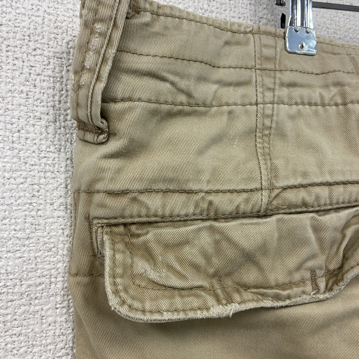 Abercrombie & Fitch　アバクロンビーアンドフィッチ　ハーフパンツ/ショートパンツ　ボタンフライ　ベージュ　W32サイズ　古着