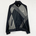 adidas　アディダス　トラックジャケット/ジャージ　黒　ブラック　グレー　XOサイズ　古着