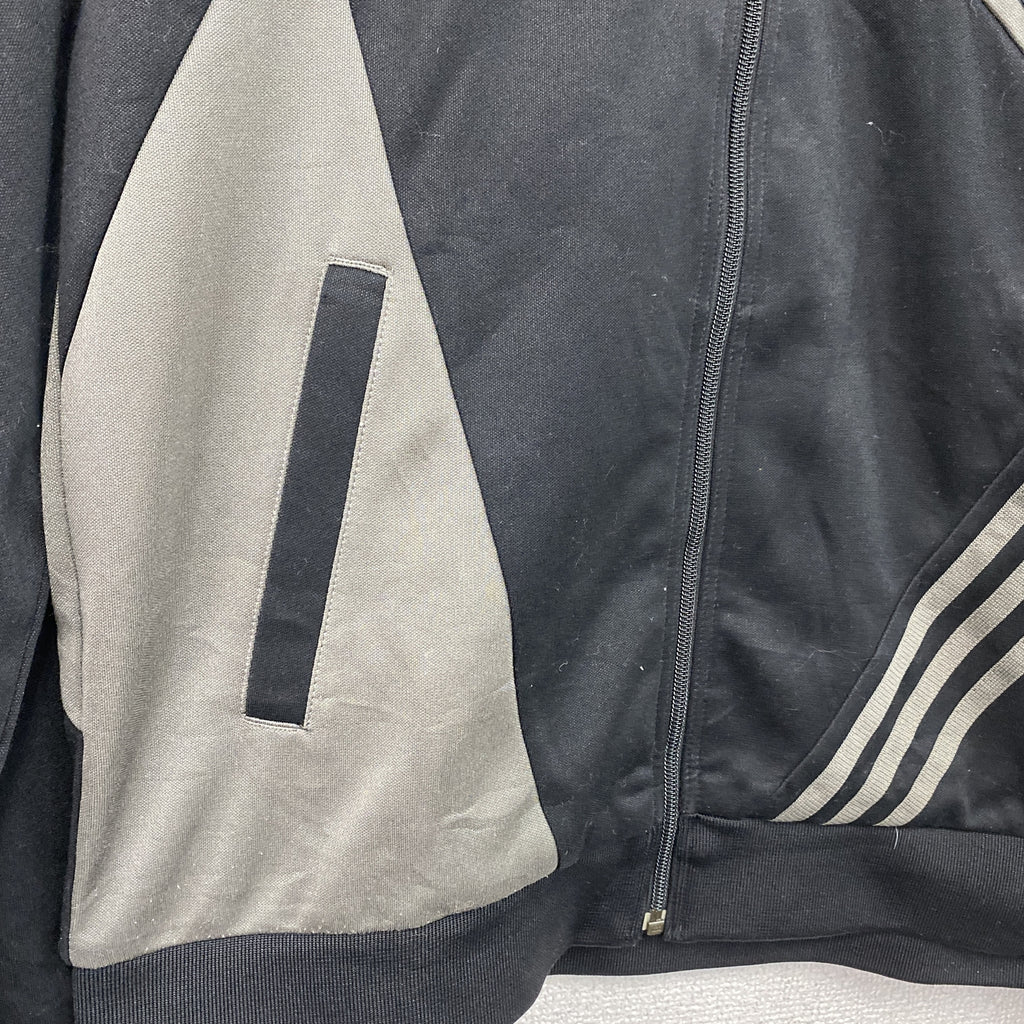 adidas　アディダス　トラックジャケット/ジャージ　黒　ブラック　グレー　XOサイズ　古着