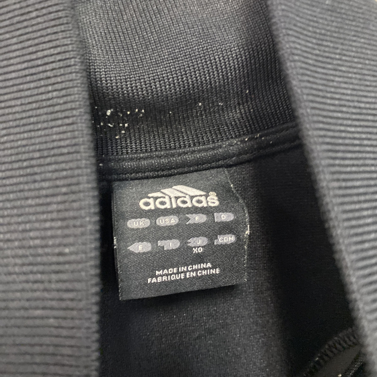 adidas　アディダス　トラックジャケット/ジャージ　黒　ブラック　グレー　XOサイズ　古着