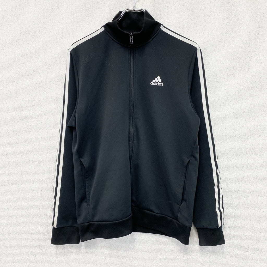 adidas　アディダス　トラックジャケット/ジャージ　黒　ブラック　Mサイズ　古着