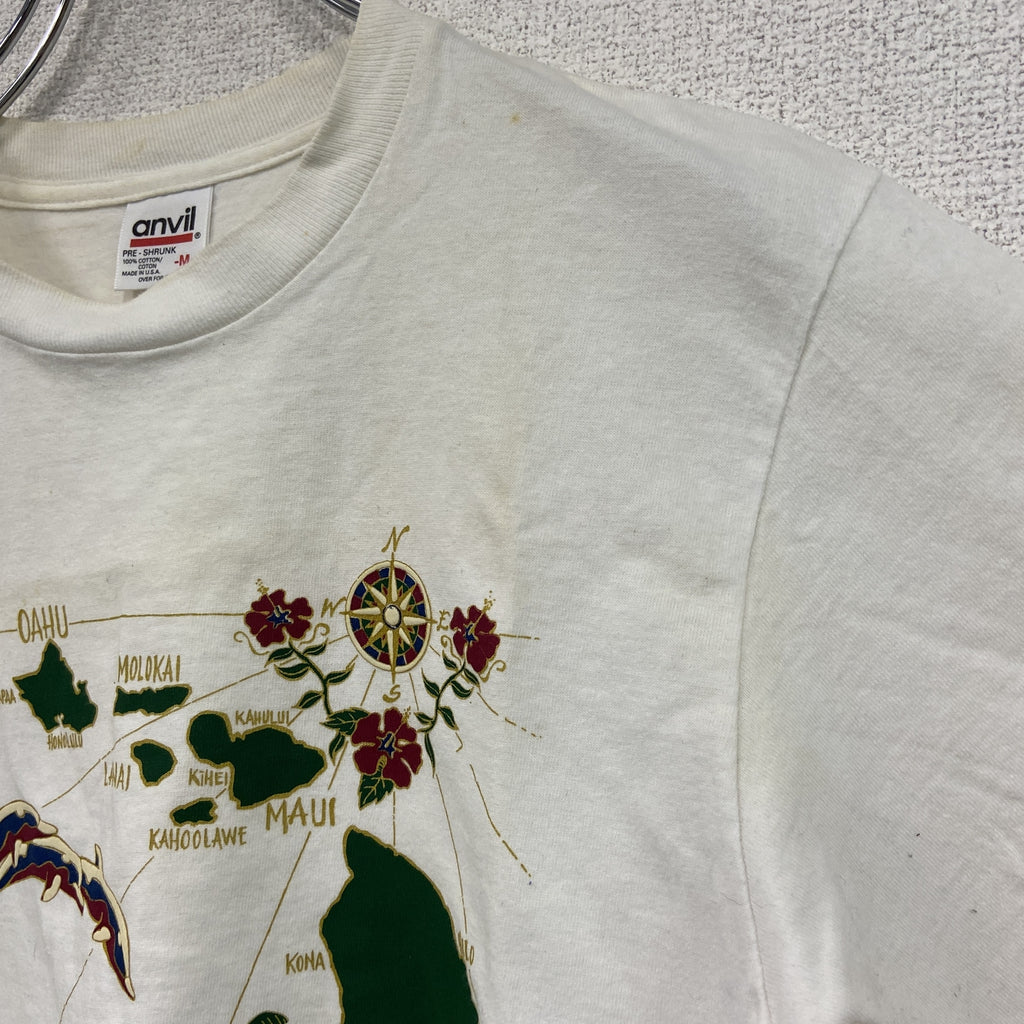 anvil　アンビル　半袖プリントTシャツ　シングルステッチ　ヴィンテージ　白　ホワイト　Mサイズ カットソー メンズ コットン 古着