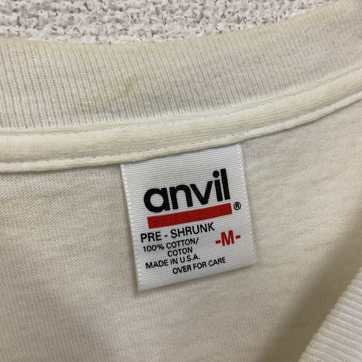 anvil　アンビル　半袖プリントTシャツ　シングルステッチ　ヴィンテージ　白　ホワイト　Mサイズ カットソー メンズ コットン 古着