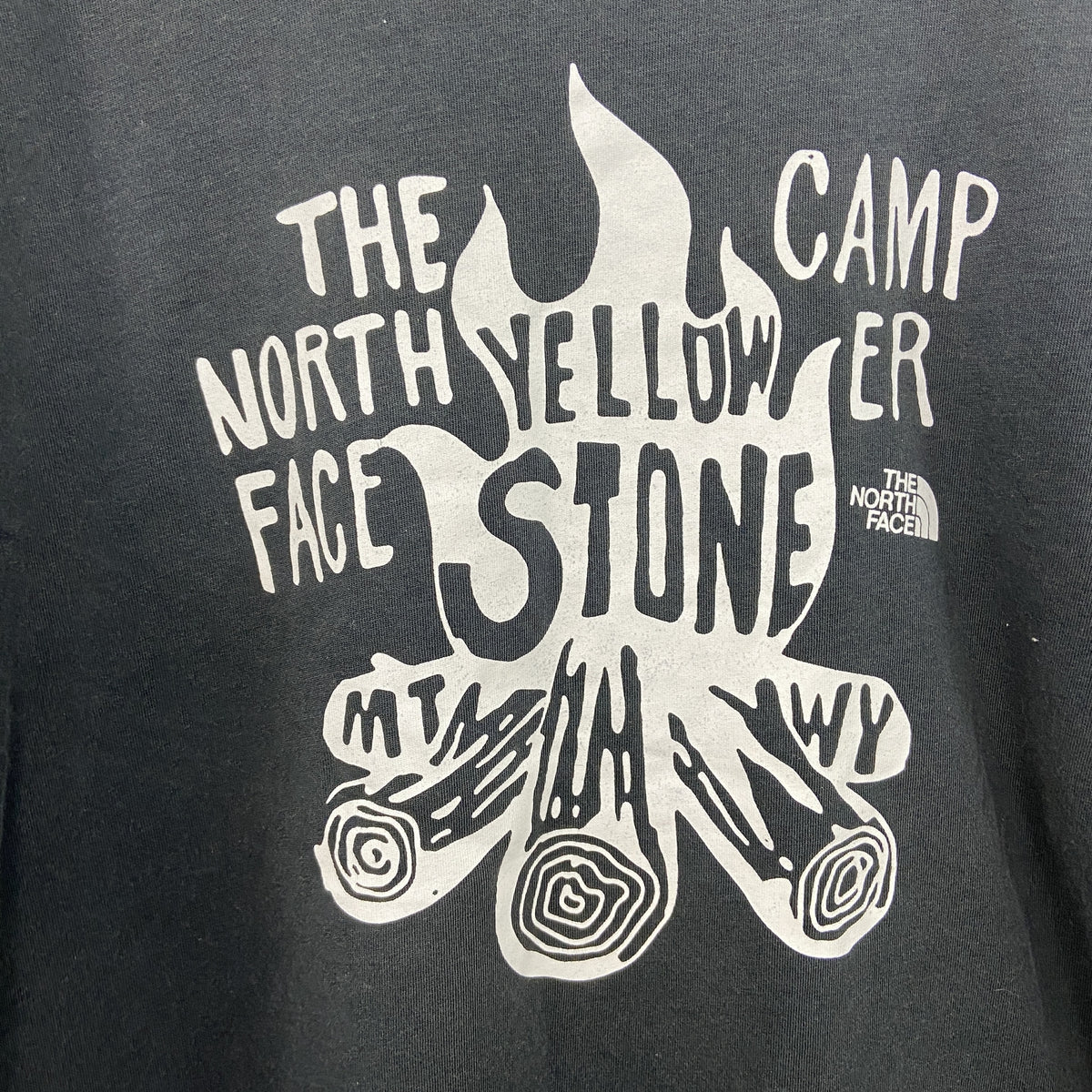 THE NORTH FACE　ザ・ノースフェイス　半袖プリントTシャツ　黒　ブラック　Lサイズ　古着